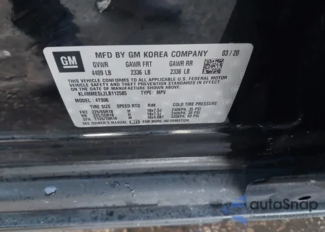 2020 Buick Encore Gx Awd Select from USA, damaged, VIN KL4MMESL2LB112585